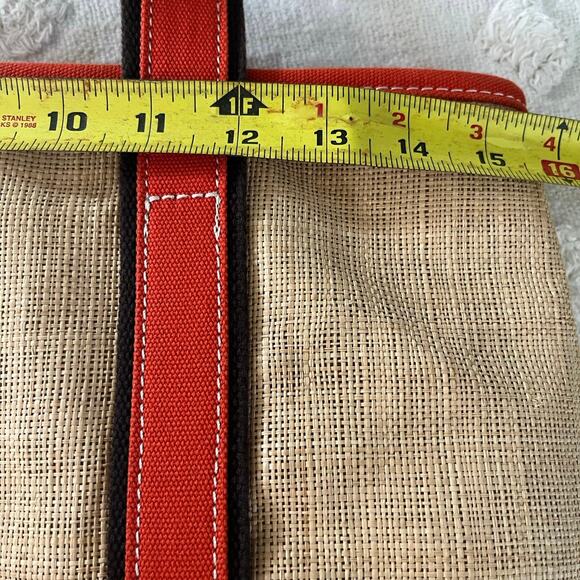 Lands’ End Rare Straw Orange Canvas Large Tote 14 x 16 Beach Coastal Classic 90s - Picture 9 of 9